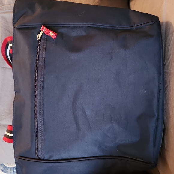 Ariat navy blue tote bag with red, white, and blue straps - Picture 3 of 12